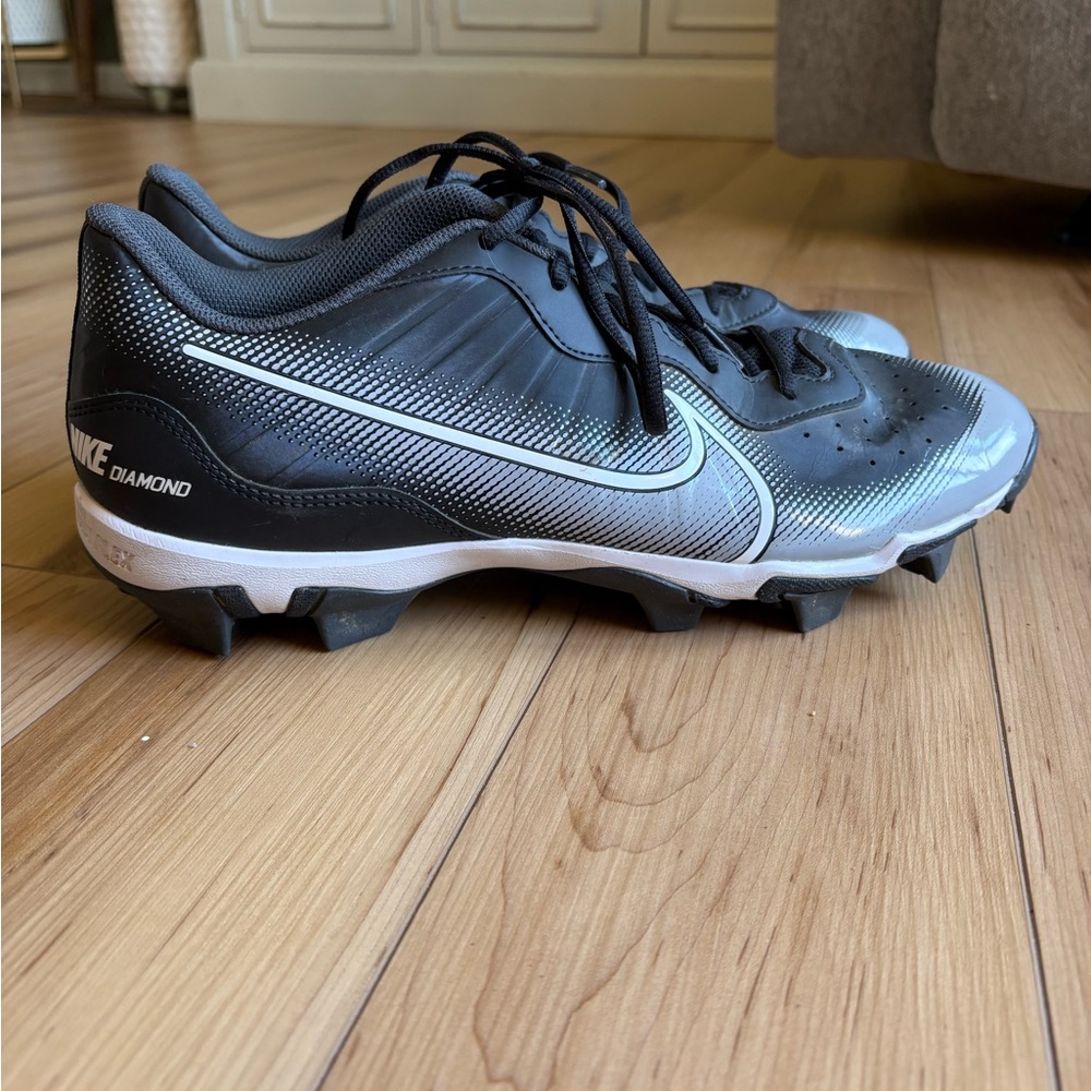 Nike Alpha Huarache 4 Keystone Baseball Cleats Size 9 Black Grey White